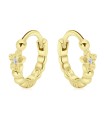 Flower Silver Huggies Earring HO-2681